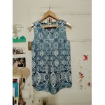 Blouse sans manches bleue / blanche 38 m only.