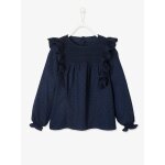Blouse  volants en broderie anglaise fille (vertbaudet)