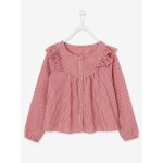 Blouse  volants fille - rouge chili (vertbaudet)