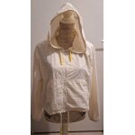 Blouson court  capuche zipp couleur crme