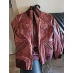Blouson cuir marron