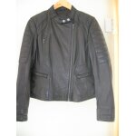 Blouson cuir de mouton noir femme