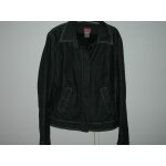Blouson cyrillus taille 42 jean noir surpiqures blanches