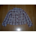 Blouson doubl gris  rayures rouges et noires vertbaudet mila blue taille 8 ans