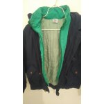 Blouson enfant avec capuche bleu marine et vert