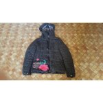 Blouson femme doubl noir avec capuche motif feuilles et fleurs desigual taille 40 ou m