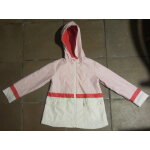 Blouson impermable jacadi taille 6 ans 116 cm rose rouge blanc coupe - vent parka
