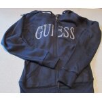 Blouson lger  capuche guess, modle new ella zip - taille s / 36 - inscription guess et strass argents ...