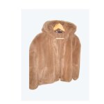 Blouson teddy blond a capuche imitation fourrure effet peluche vison beige chaperon jacket  capuche ...