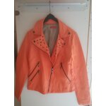 Blouson tissaia simili cuir orange taille 36