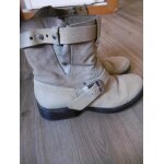 Bocage belles bottines beiges cuir et daim t 39