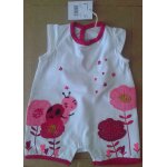 Body / combinaison coupe short 3 mois / 59 cm du pareil au m�me dpam motifs fleurs coccinelles neuve ...