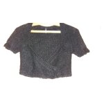 Bolro maille manches longues boutonnage crois, noir, taille m