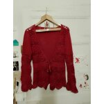 Bol�ro rose framboise en broderie 40 l bleu bonheur.