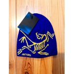 Bonnet arc'teryx bleu, logo jaune, avec tiquettes