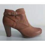 Boots. bottines camel marron beige. talons hauts. andr. cuir. pointure 39