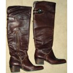 Bottes cavalires hugo boss cuir marron souple taille 37