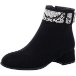 Bottines femme  talons mi - hauts, bottes de fte bloc zip bout carr bottines dcontracte, taille ...