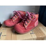 Bottines kickers 24 fille roses cuir