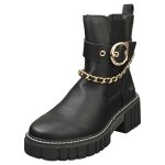 Bottines mustang femme - side zip platform noir - 38