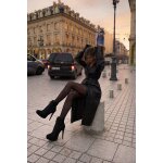 Bottines noires en daim minelli � talons hauts �l�gants, lacets & plateforme � t36