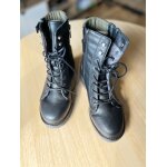 Bottines noires pointure 37 - talon bas, semelle grise & détails zips / lacets Bottines noires pointure 37 - talon bas, semelle grise & détails zips / lacets