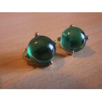 Boucles d?oreilles clip baccarat en cristal meraude avec monture en or