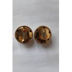 Boucles d'oreilles dor�es � clips. 3cm diam�tre