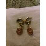 Boucles d'oreilles plaqu or dores vintage annes 80 signes jacques esterel
