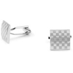 Boutons de manchette argent a carreaux carr argent