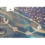 Bracelet en argent peace and love taille 18 cm