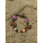 Bracelet artisanal agates, turquoises amazonites argent tibtain, bois, jades et mtal argent.