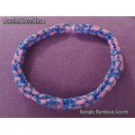 Bracelet bangle fait main rainbow loom bands elastiques rose bleu handmade b7 Bracelet bangle fait main rainbow loom bands elastiques rose bleu handmade b7