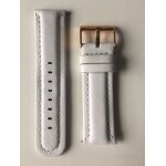 Bracelet cuir blanc 24 mm boucle ardillon rose de montre mixte marc ecko