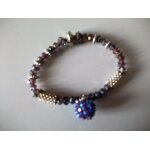 Bracelet extensible violet et argent Bracelet extensible violet et argent