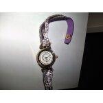 Bracelet montre violet avec des strass