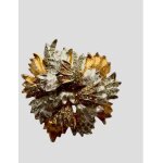 Broche pierre cardin des ann�es 1950 ? rare broche florale sculpturale ? tonalit�s or / cuivree et argent ...