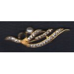 Broche plaqu or avec pierres incrustes et pingle