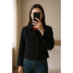 Caban crois� en laine