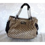 Cabas lollipops sac cabas port paule simili cuir, noir et beige camel