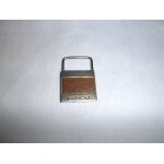 Cadenas lancel porte clef chic dor cuir marron