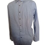 Calvin klein chemise manches longues motif pois noir sur fond bleu taille 1. 5 - 34 / 35