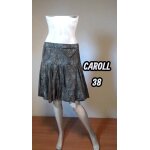 Caroll taille 38 superbe jupe double en soie ton kaki gris