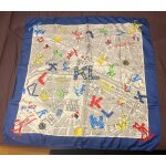 Carr foulard soie vintage motif plan de paris karl lagerfeld neuf 85 * 85 cm