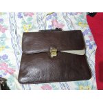 Cartable en cuir de vachette katana chocolat
