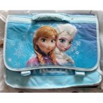 Cartable primaire 38cm la reine des neiges disney bleu - 2 compartiments - turquoise