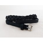 Ceinture fine tressee bleu marine. c&a polyester. taille 36