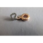Charm 211 anneau et coeur / argent bicolore / amore & baci