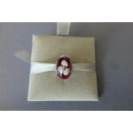 Charm 217 perle murano rouge blanche argent amore & baci