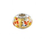 Charm baci belli arlequin verre de murano feuille argent doré ag 925 rhodié Charm baci belli arlequin verre de murano feuille argent doré ag 925 rhodié